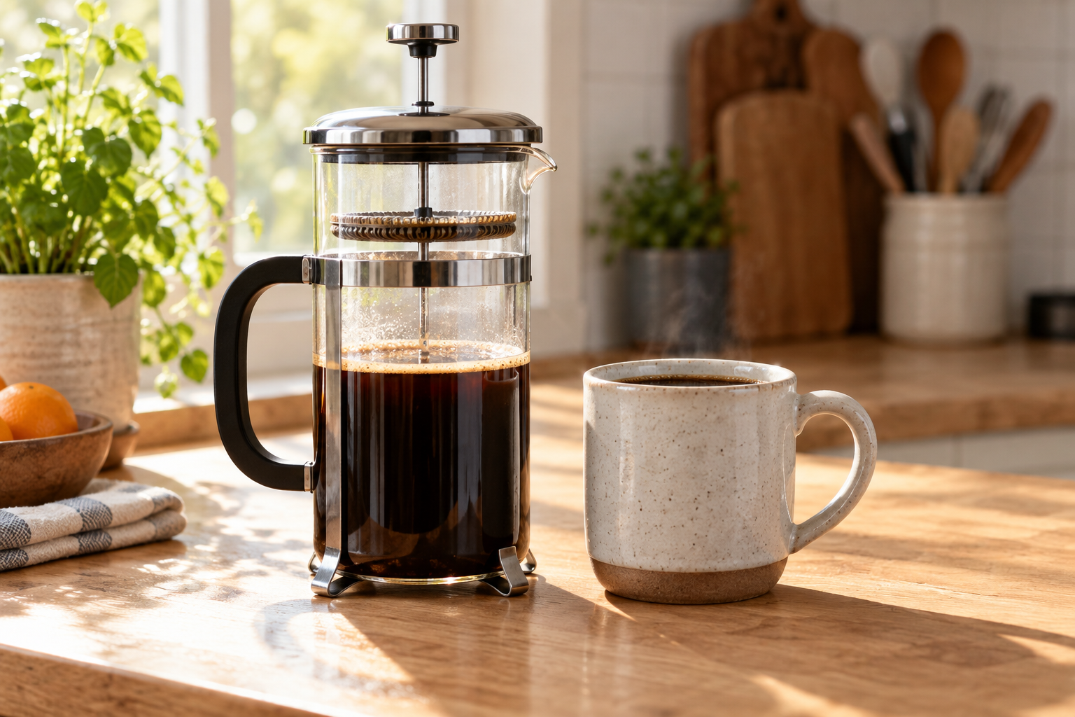 Como fazer café na prensa francesa com pó comum