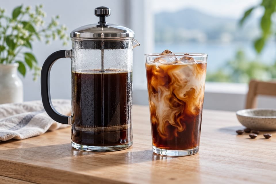 Como fazer cold brew na prensa francesa